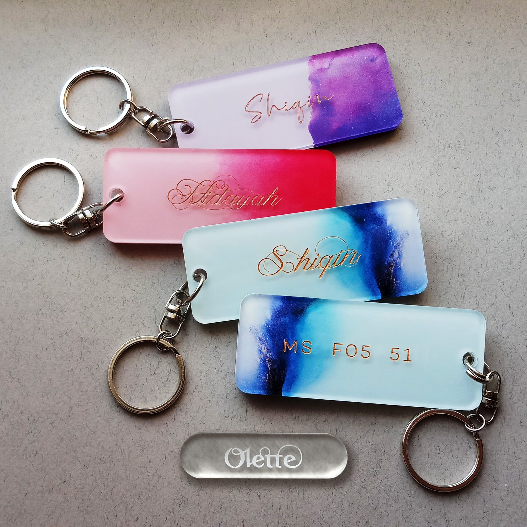 Watercolour Keychain and Bag Tags