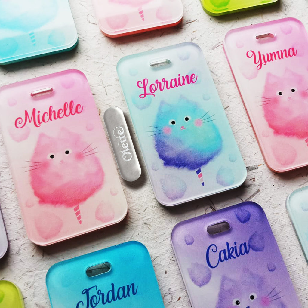 Cotton Candy Cat Bag Tag