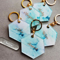 Blue Hexagon Marble Charm