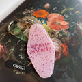 Pink Glitter Motel Keychain