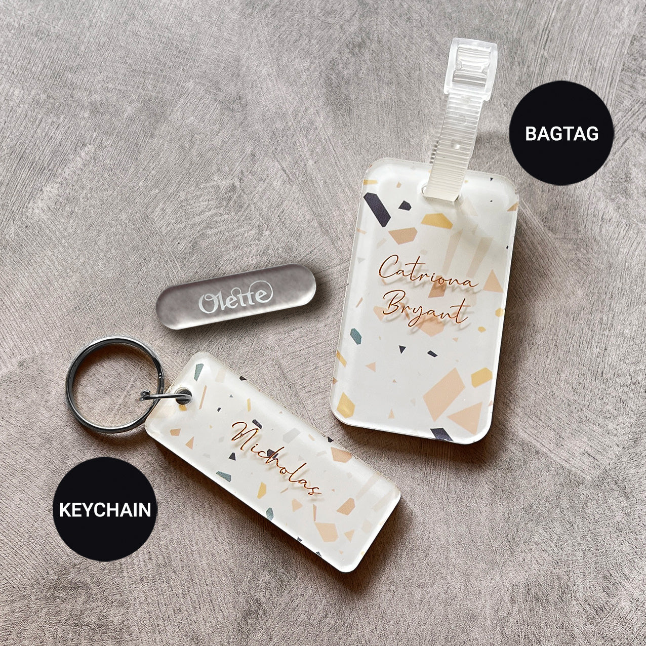 Terrazzo Bag Tag & Keychain